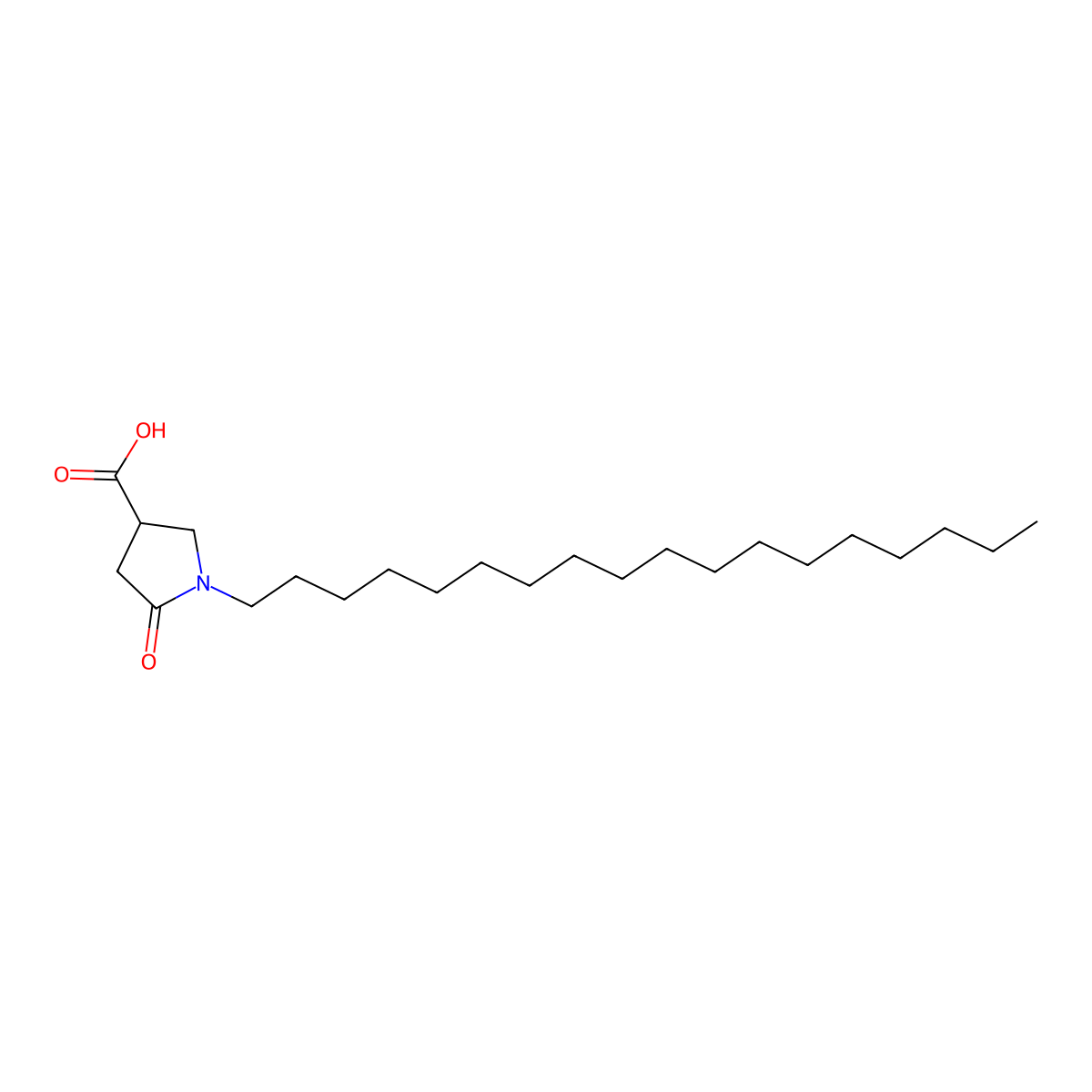 1-Octadecyl-5-oxopyrrolidine-3-carboxylic acid molecular structure, CAS 10054-20-3