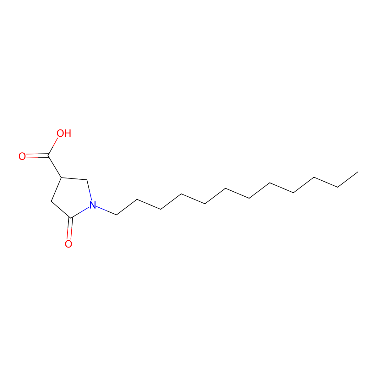 1-Dodecyl-5-oxopyrrolidine-3-carboxylic acid molecular structure, CAS 10054-21-4