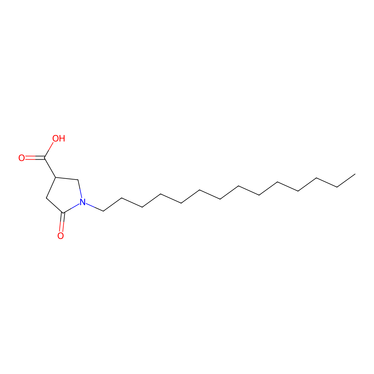 1-Tetradecyl-5-oxopyrrolidine-3-carboxylic acid molecular structure, CAS 10054-22-5