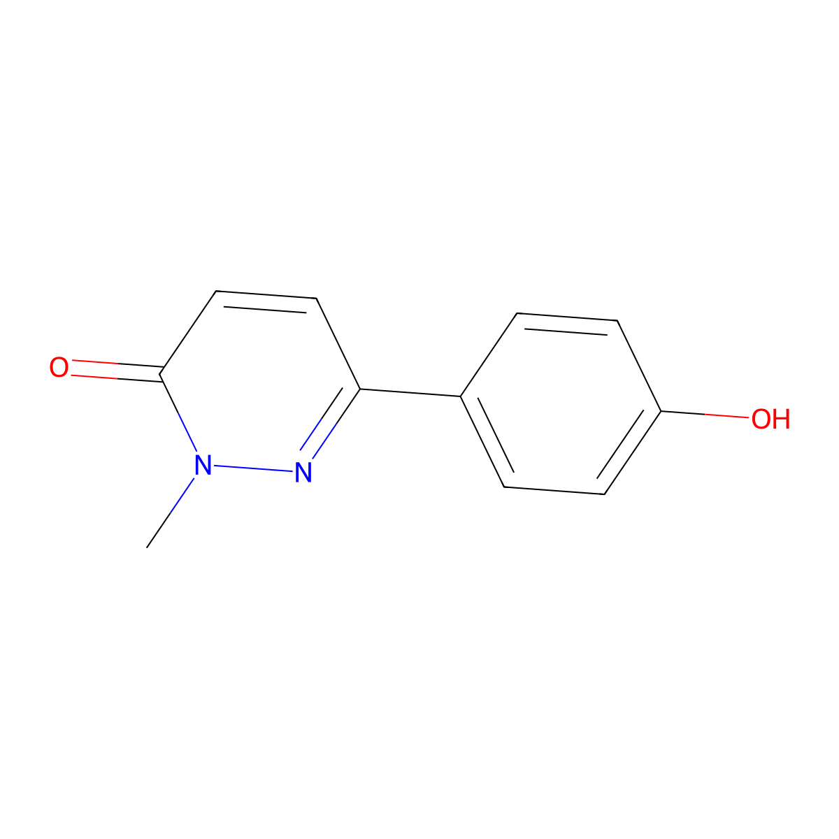 6-(4-Hydroxy-phenyl)-2-methyl-2H-pyridazin-3-one molecular structure, CAS 1005402-20-9