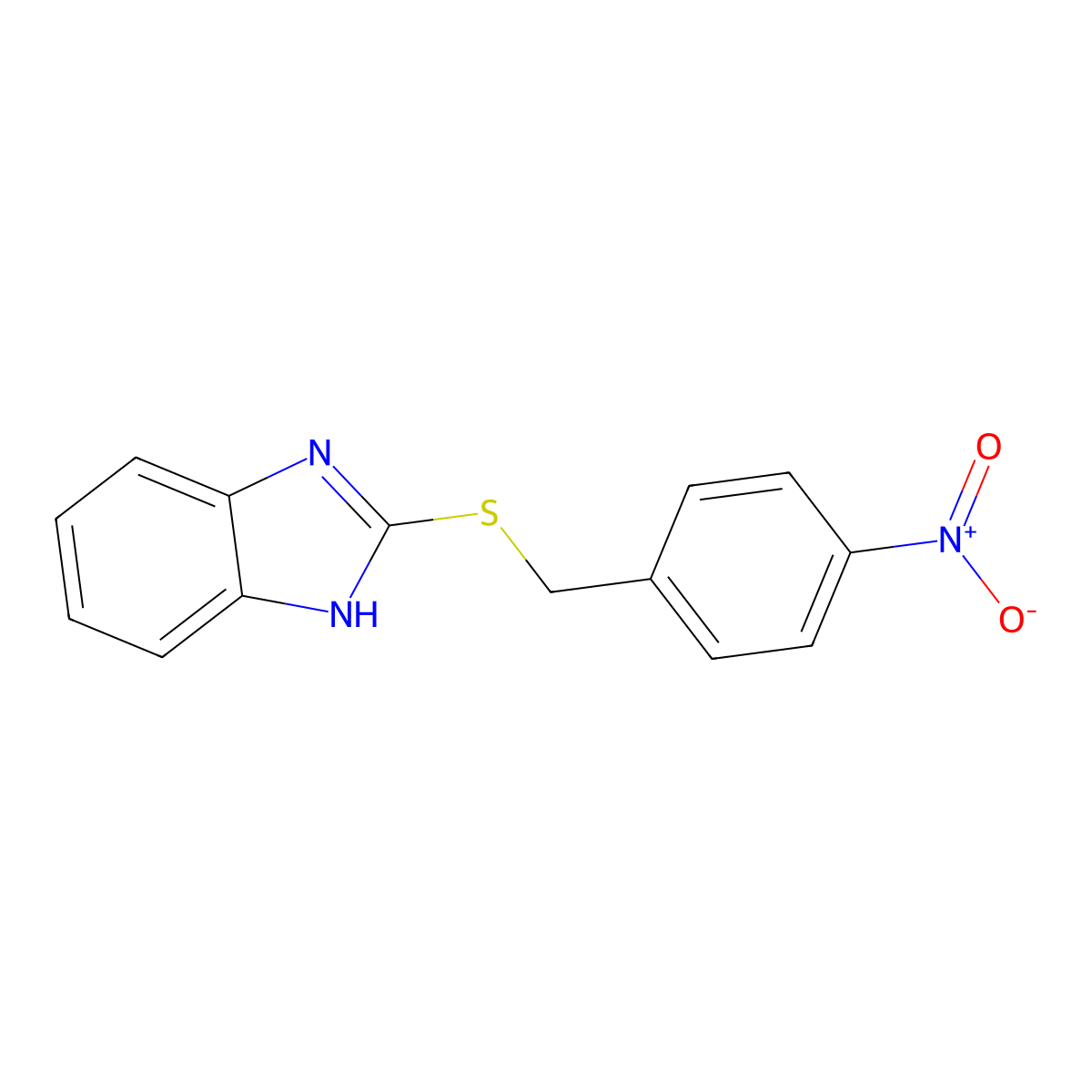 2-[(4-nitrobenzyl)thio]-1H-benzimidazole molecular structure, CAS 100541-50-2