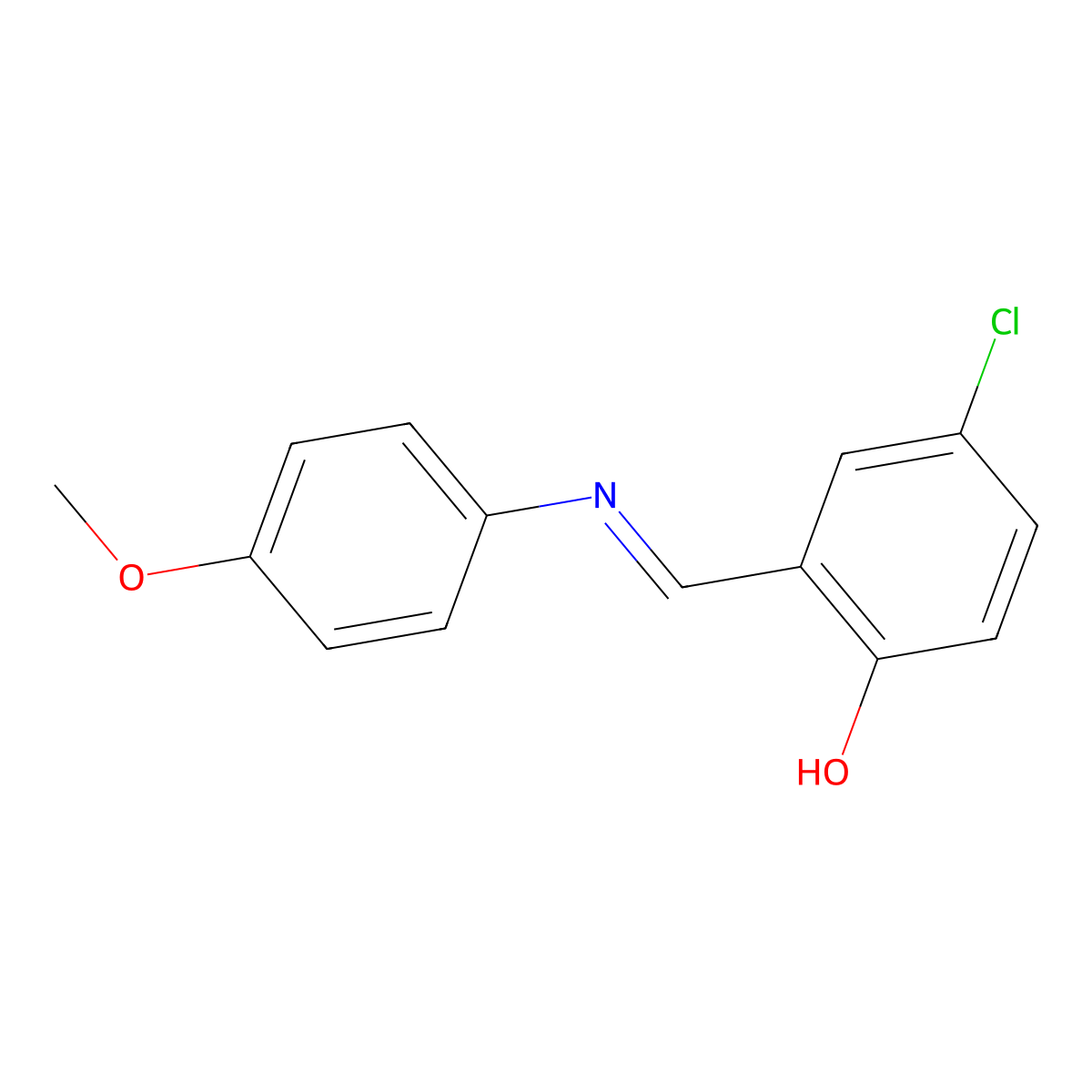 Phenol, 4-chloro-2-[[(4-methoxyphenyl)imino]methyl]- molecular structure, CAS 100542-74-3
