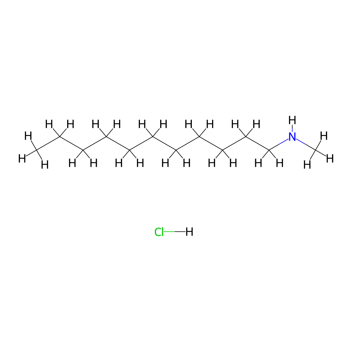 Methyl(undecyl)amine hydrochloride molecular structure, CAS 100543-05-3