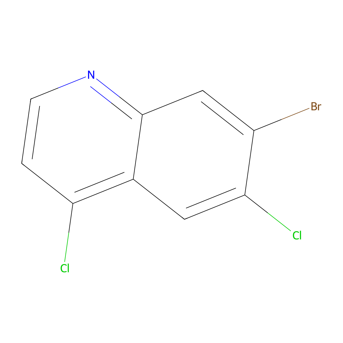 7-Bromo-4,6-dichloroquinoline molecular structure, CAS 1005452-67-4