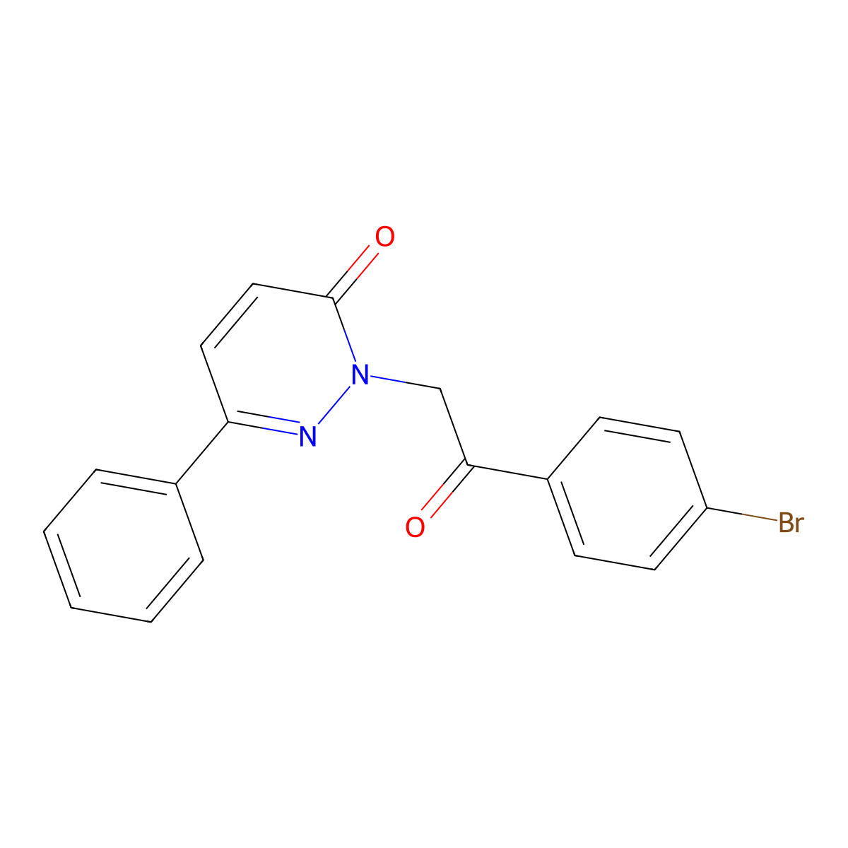 2-[2-(4-bromophenyl)-2-oxoethyl]-6-phenylpyridazin-3(2H)-one molecular structure, CAS 1005455-33-3