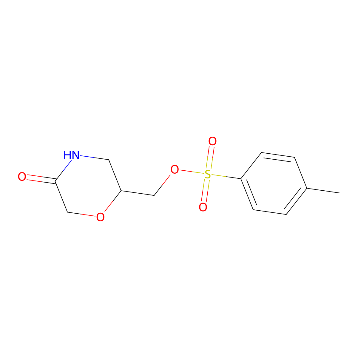 (5-Oxomorpholin-2-yl)methyl 4-methylbenzene-1-sulfonate molecular structure, CAS 1005474-84-9