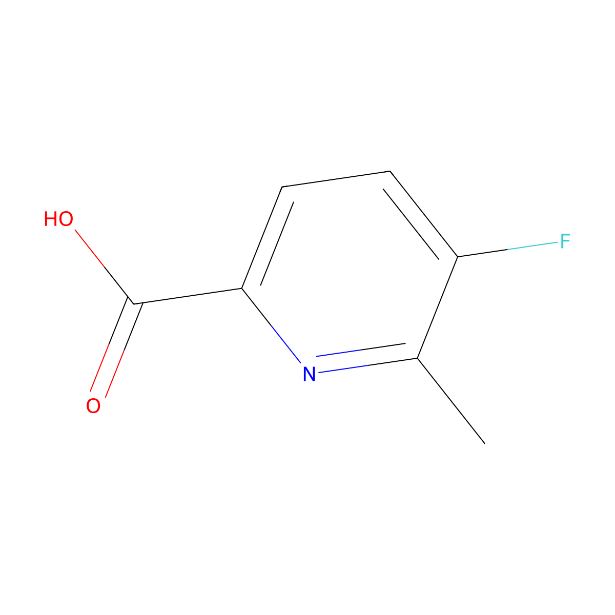 5-Fluoro-6-methylpyridine-2-carboxylic acid molecular structure, CAS 1005474-88-3