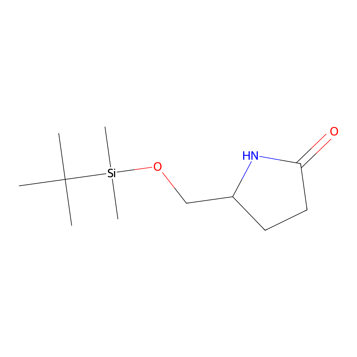 (R)-5-(((tert-Butyldimethylsilyl)oxy)methyl)pyrrolidin-2-one molecular structure, CAS 100548-49-0