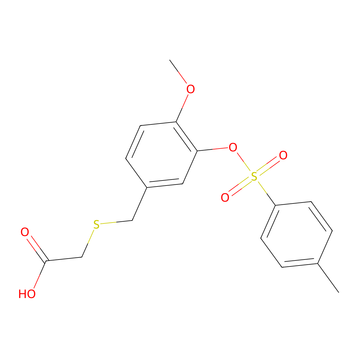 2-(4-Methoxy-3-(tosyloxy)benzylthio)acetic acid molecular structure, CAS 1005494-36-9