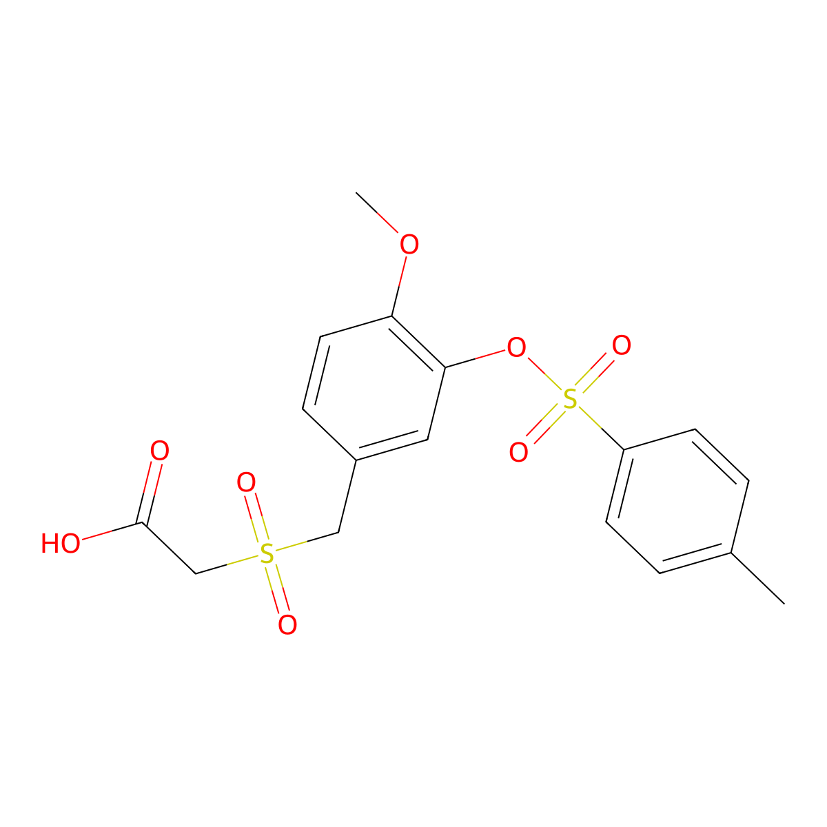 2-(4-Methoxy-3-(tosyloxy)benzylsulfonyl)acetic acid molecular structure, CAS 1005494-37-0