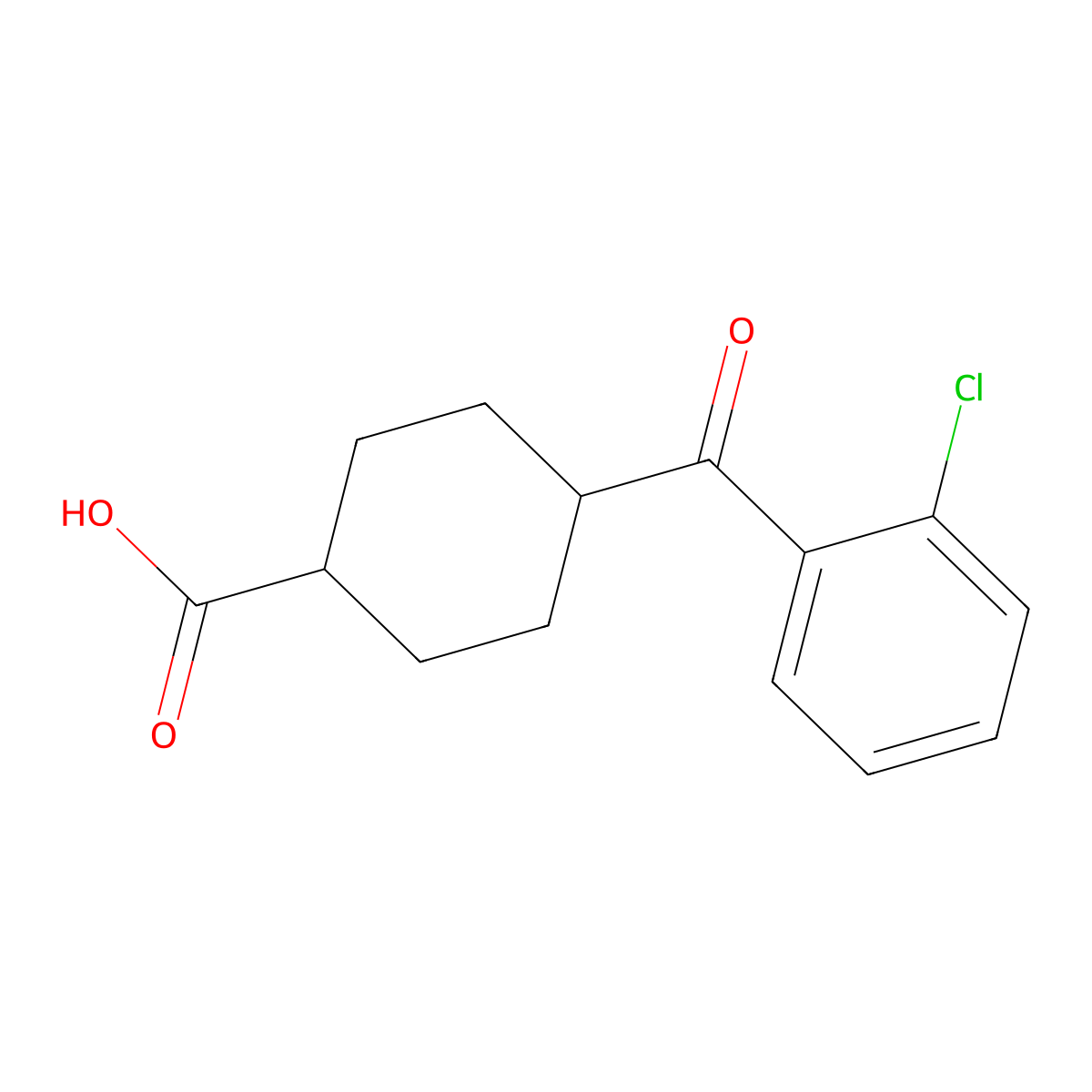 trans-4-(2-Chlorobenzoyl)cyclohexane-1-carboxylic acid molecular structure, CAS 1005503-03-6