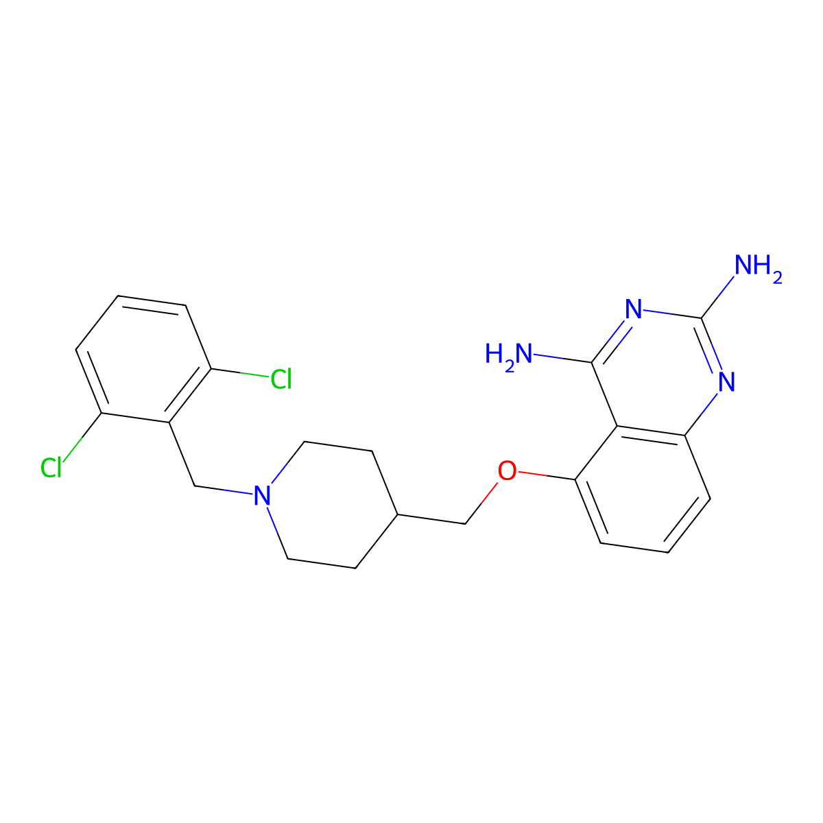 5-((1-(2,6-Dichlorobenzyl)piperidin-4-yl)methoxy)quinazoline-2,4-diamine molecular structure, CAS 1005504-62-0