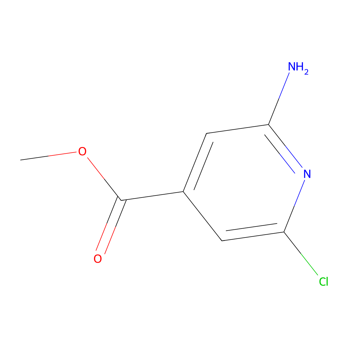 Methyl 2-amino-6-chloroisonicotinate molecular structure, CAS 1005508-80-4