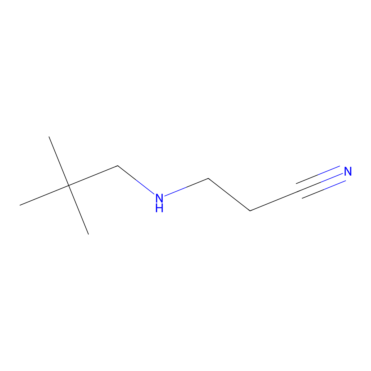 3-((2,2-Dimethylpropyl)amino)propanenitrile molecular structure, CAS 100551-78-8