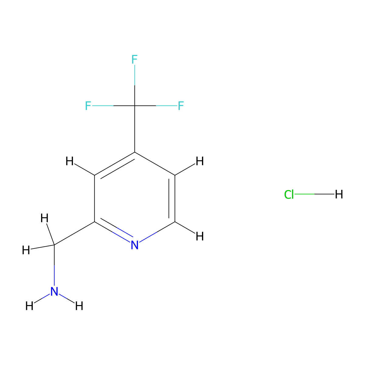(4-(Trifluoromethyl)pyridin-2-yl)methanamine hydrochloride molecular structure, CAS 1005515-26-3