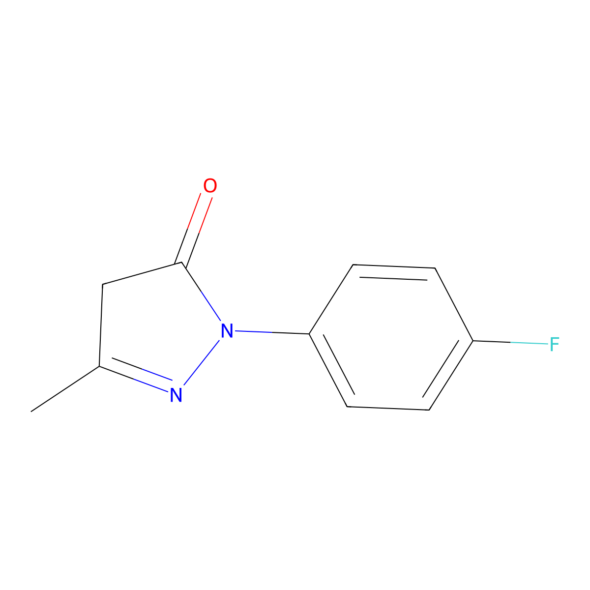 1-(4-fluorophenyl)-3-methyl-4,5-dihydro-1H-pyrazol-5-one molecular structure, CAS 100553-83-1