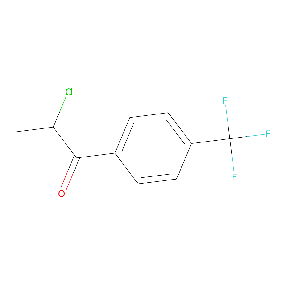 2-Chloro-1-[4-(trifluoromethyl)phenyl]-1-propanone molecular structure, CAS 100554-30-1