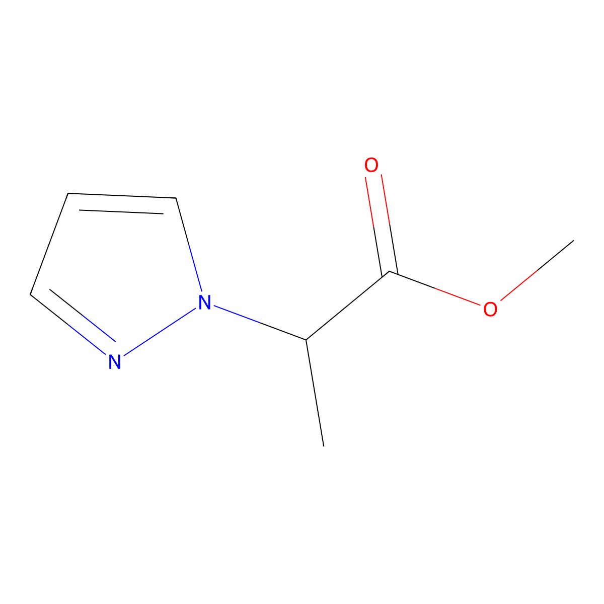 methyl 2-(1H-pyrazol-1-yl)propanoate molecular structure, CAS 100554-34-5