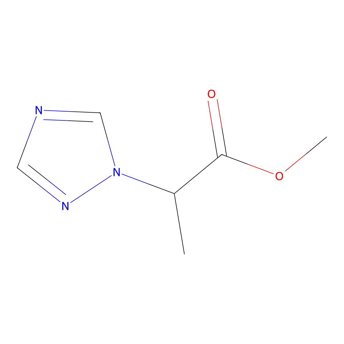 Methyl 2-(1H-1,2,4-triazol-1-yl)propanoate molecular structure, CAS 100554-35-6