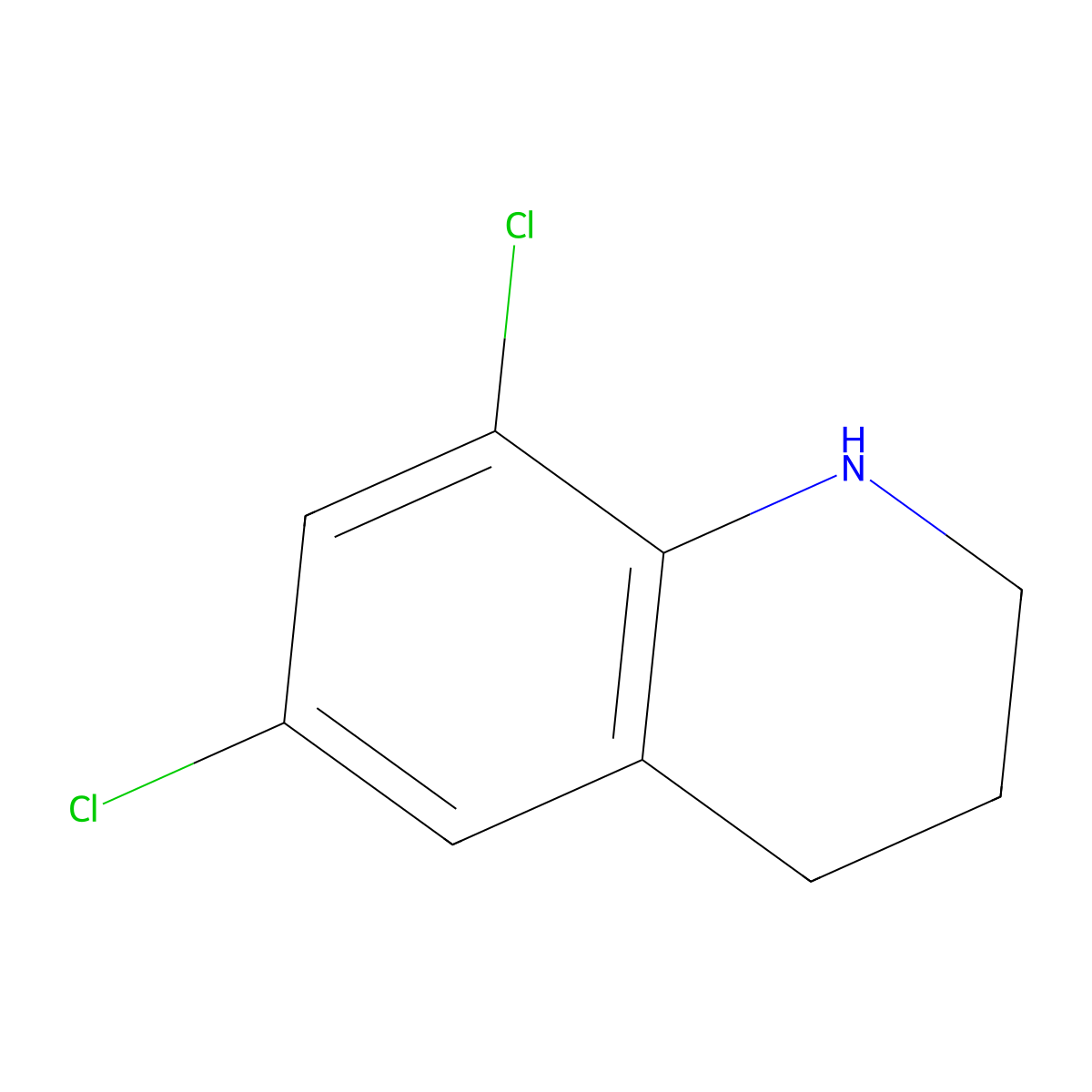 6,8-Dichloro-1,2,3,4-tetrahydroquinoline molecular structure, CAS 100554-90-3