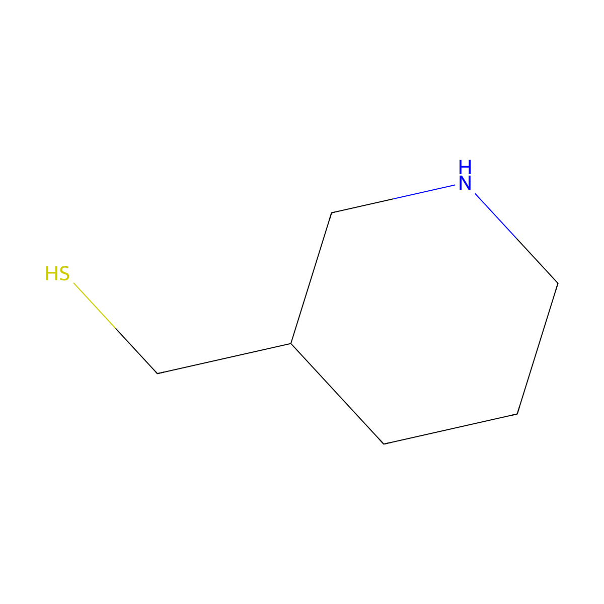 Piperidin-3-ylmethanethiol molecular structure, CAS 100555-75-7