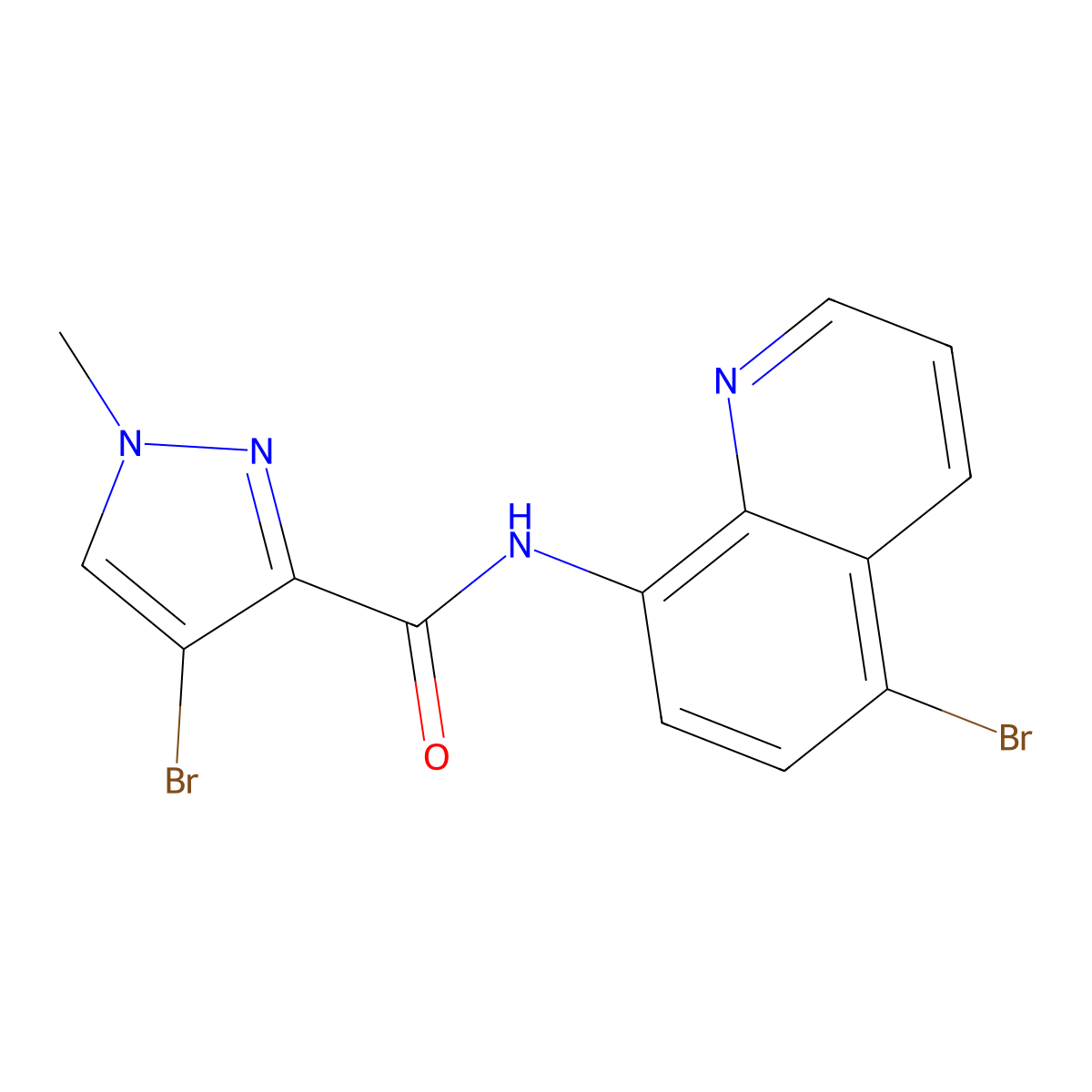 4-bromo-N-(5-bromoquinolin-8-yl)-1-methyl-1H-pyrazole-3-carboxamide molecular structure, CAS 1005555-83-8