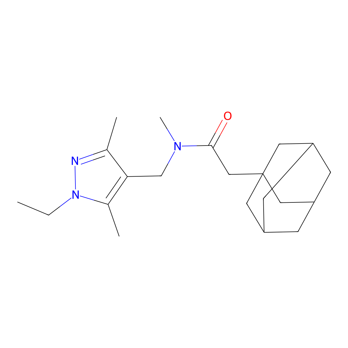 2-(1-adamantyl)-N-[(1-ethyl-3,5-dimethylpyrazol-4-yl)methyl]-N-methylacetamide molecular structure, CAS 1005558-95-1
