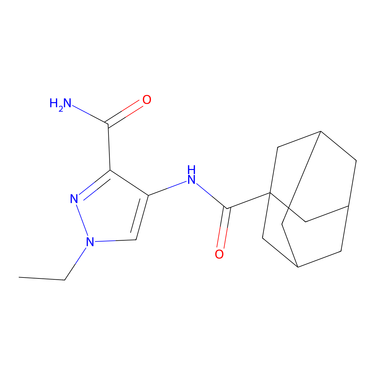 4-(Adamantane-1-carbonylamino)-1-ethylpyrazole-3-carboxamide molecular structure, CAS 1005563-68-7