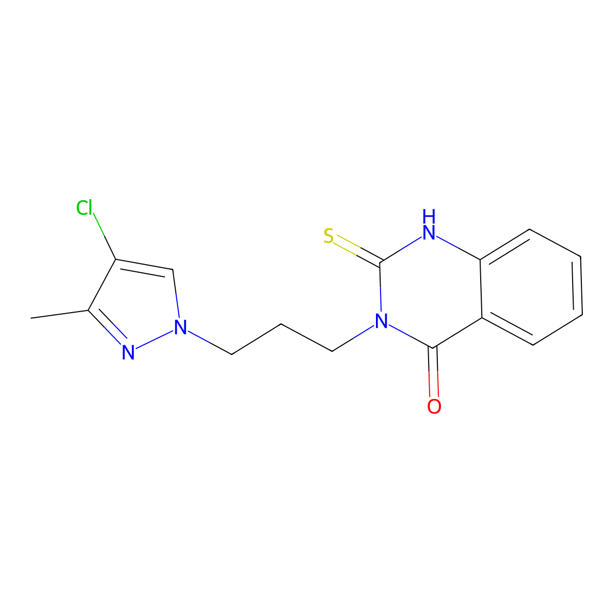 3-(3-(4-Chloro-3-methyl-1H-pyrazol-1-yl)propyl)-2-mercaptoquinazolin-4(3H)-one molecular structure, CAS 1005563-76-7