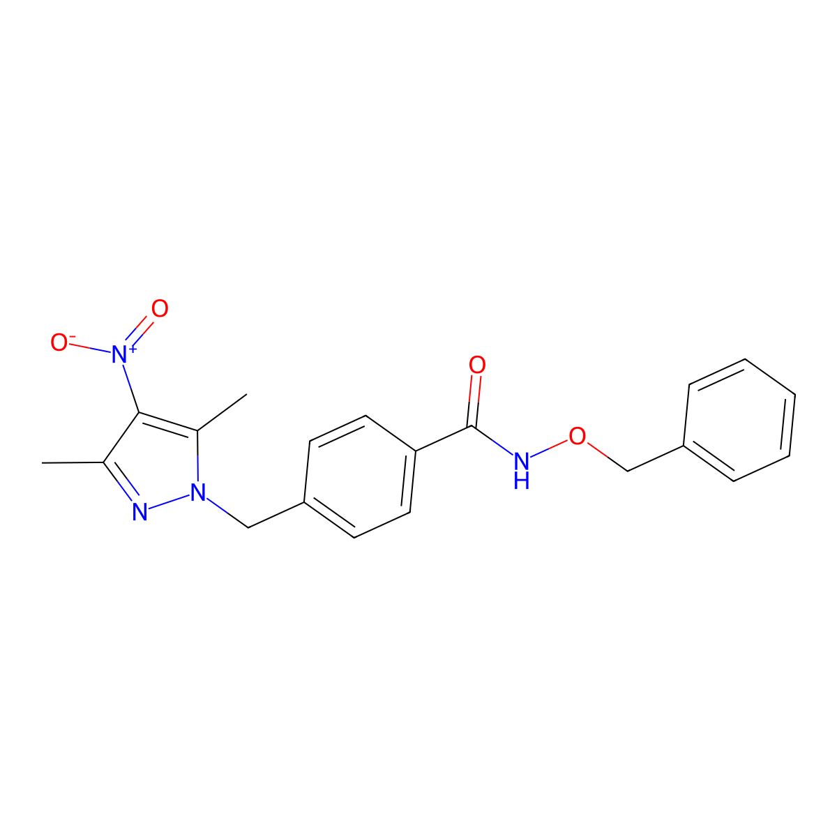 4-[(3,5-dimethyl-4-nitropyrazol-1-yl)methyl]-N-phenylmethoxybenzamide molecular structure, CAS 1005567-25-8