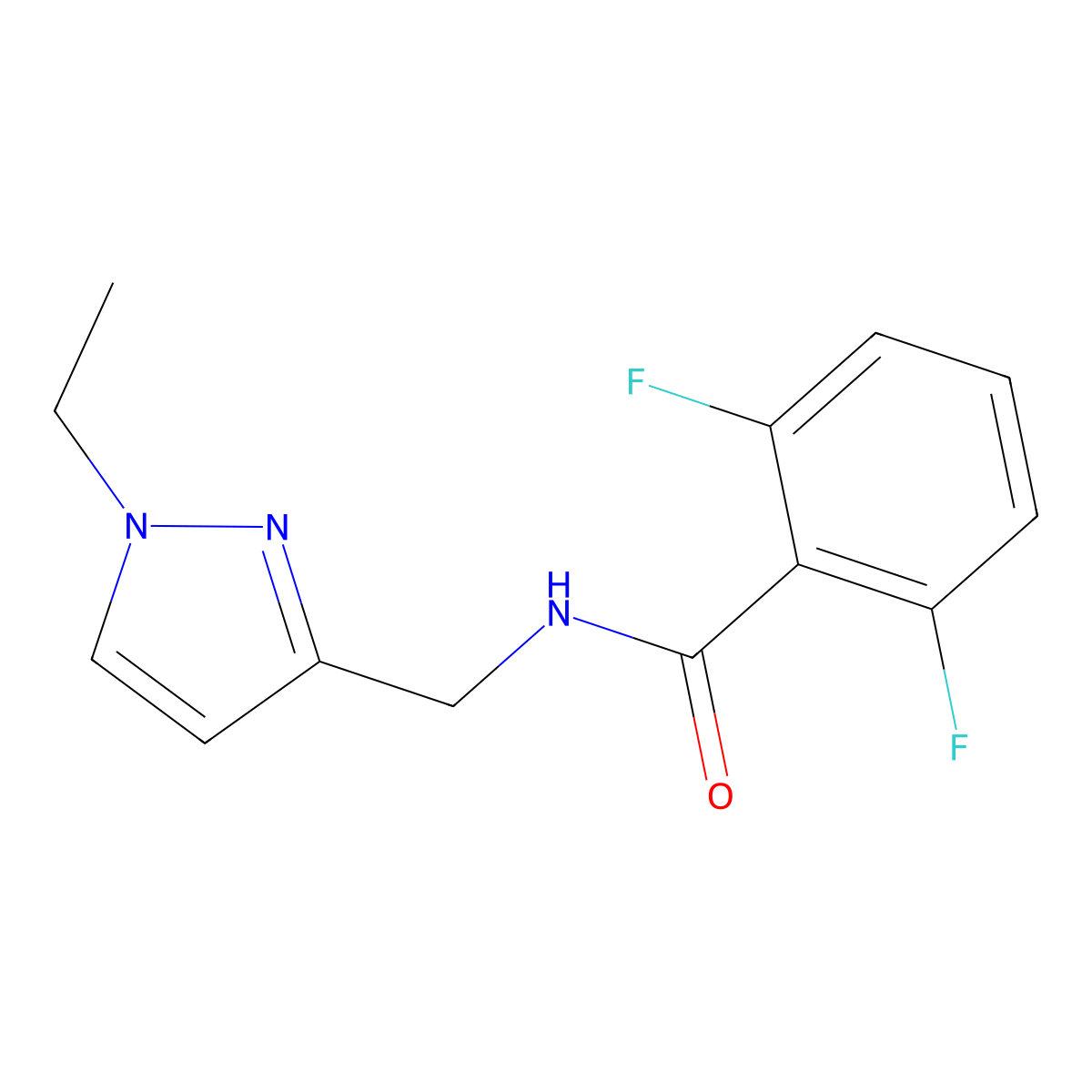 N-[(1-ethyl-1H-pyrazol-3-yl)methyl]-2,6-difluorobenzamide molecular structure, CAS 1005569-51-6