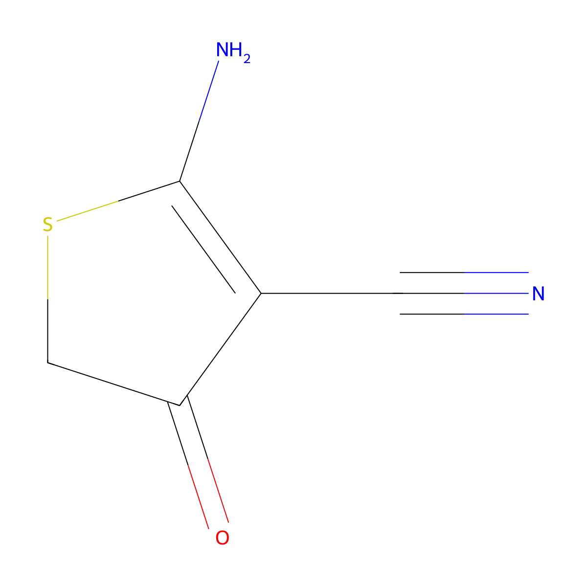 2-Amino-4-oxo-4,5-dihydrothiophene-3-carbonitrile molecular structure, CAS 100557-26-4