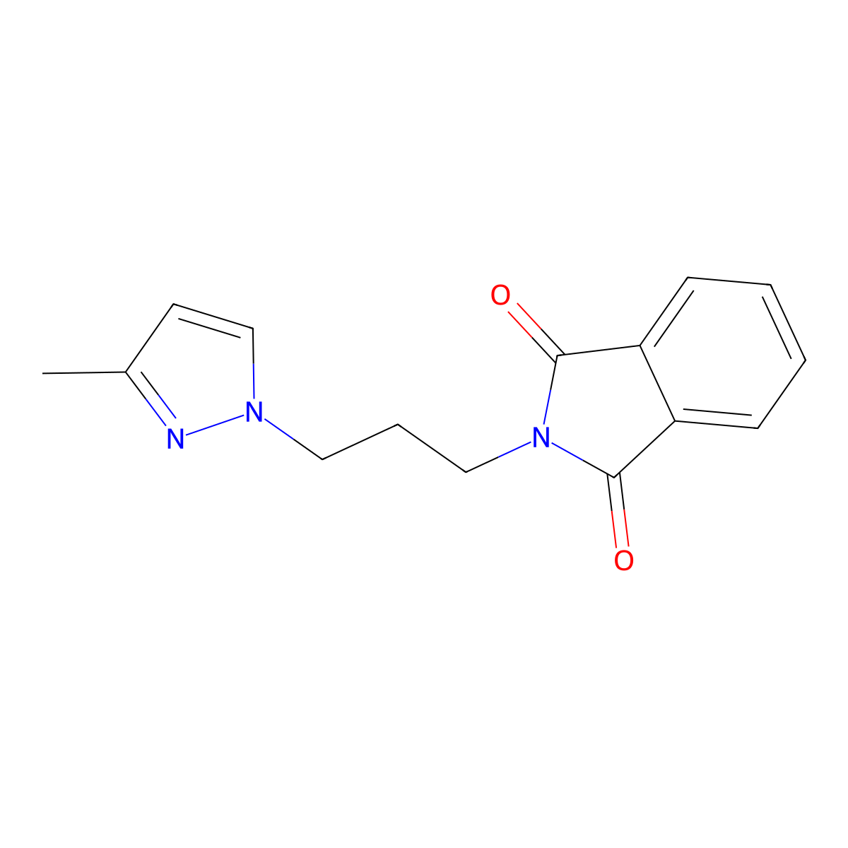 2-[3-(3-methyl-1H-pyrazol-1-yl)propyl]-1H-isoindole-1,3(2H)-dione molecular structure, CAS 1005570-89-7