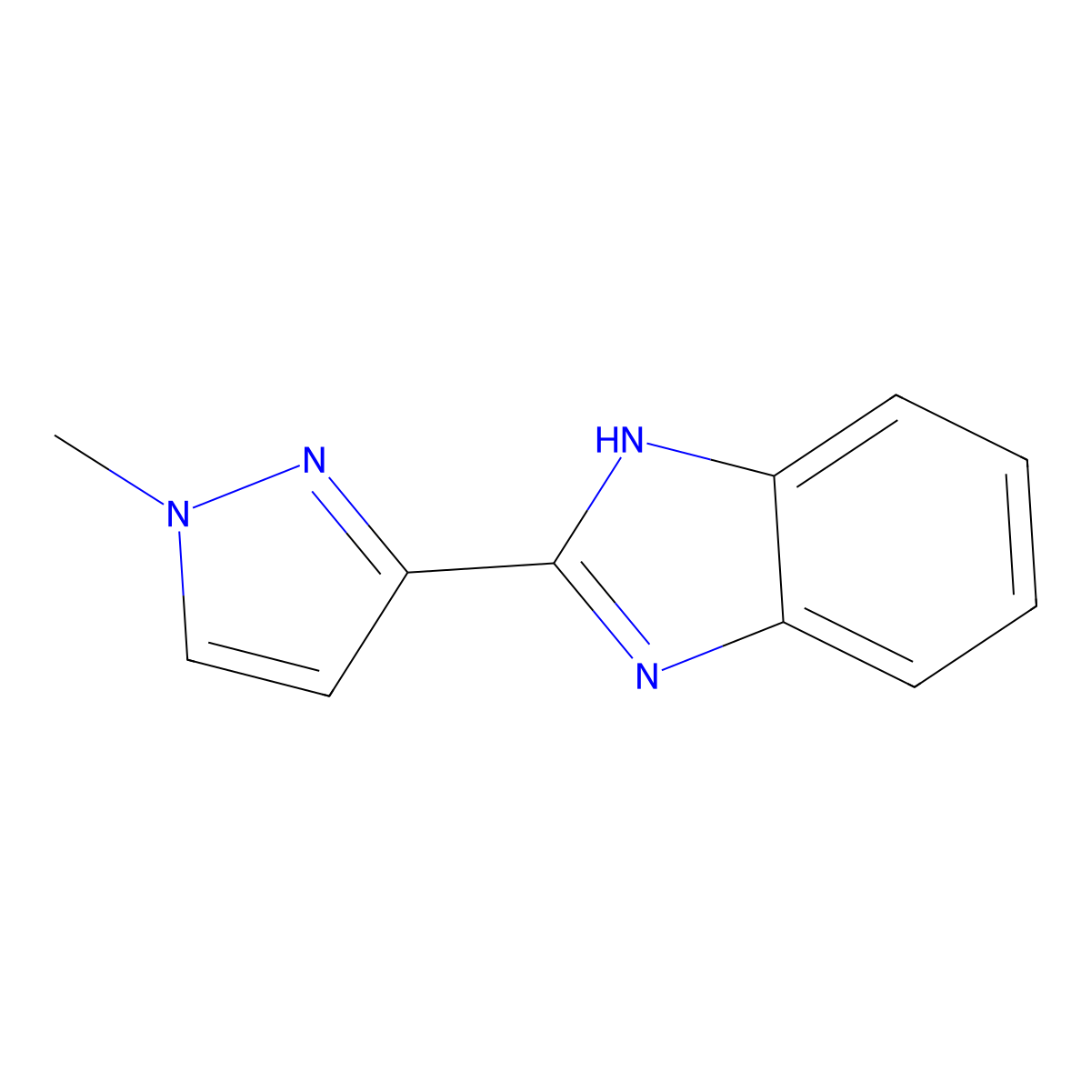 2-(1-methyl-1H-pyrazol-3-yl)-1H-benzimidazole molecular structure, CAS 1005573-27-2