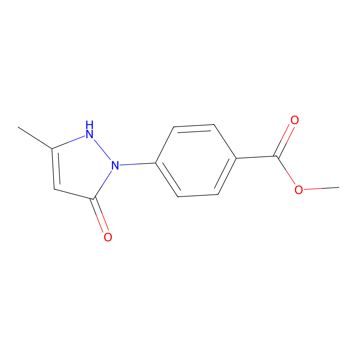 methyl 4-(5-hydroxy-3-methyl-1H-pyrazol-1-yl)benzoate molecular structure, CAS 1005574-95-7