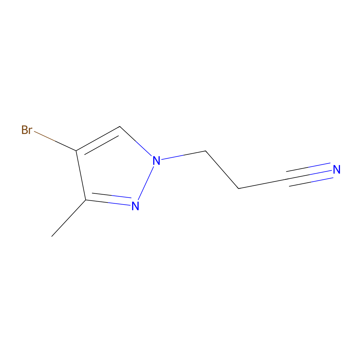 3-(4-bromo-3-methyl-1H-pyrazol-1-yl)propanenitrile molecular structure, CAS 1005575-46-1