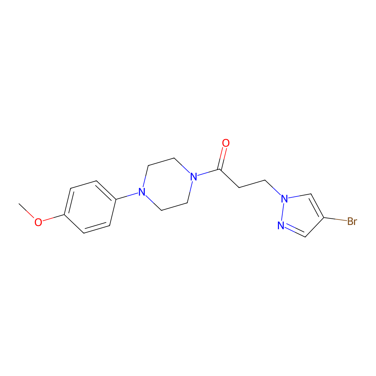 3-(4-Bromopyrazol-1-yl)-1-[4-(4-methoxyphenyl)piperazin-1-yl]propan-1-one molecular structure, CAS 1005577-06-9