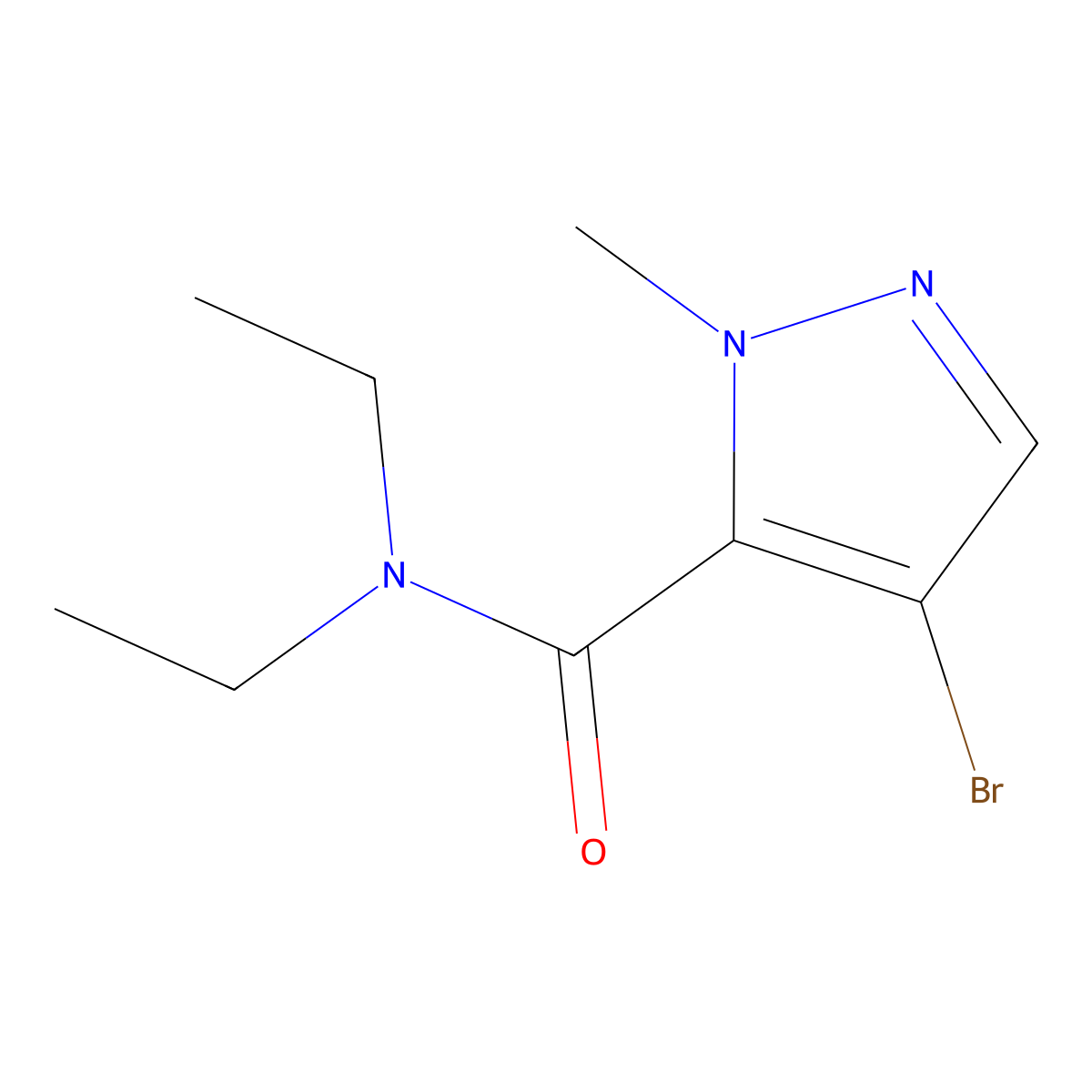 4-Bromo-N,N-diethyl-1-methyl-1H-pyrazole-5-carboxamide molecular structure, CAS 1005578-37-9