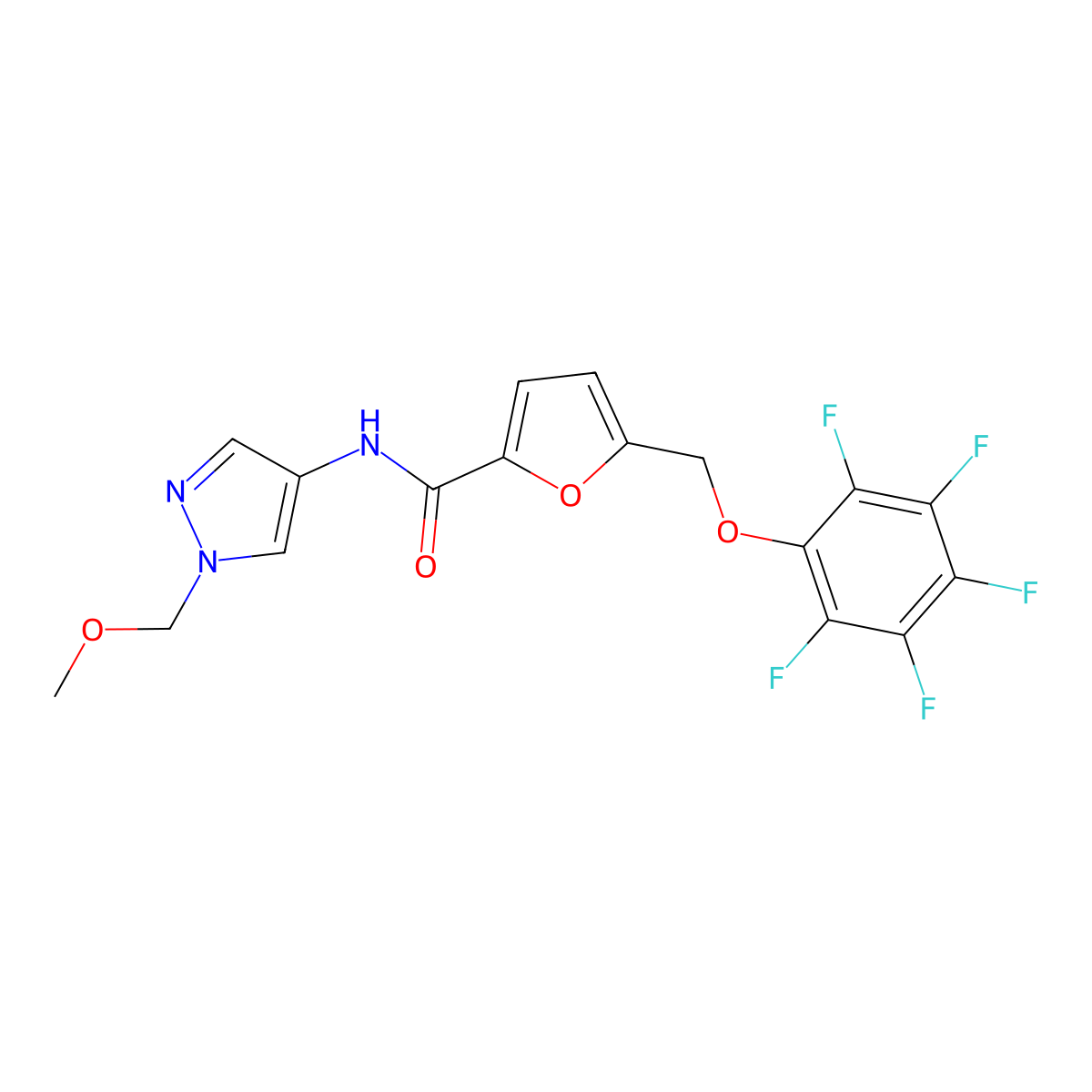 N-[1-(methoxymethyl)pyrazol-4-yl]-5-[(2,3,4,5,6-pentafluorophenoxy)methyl]furan-2-carboxamide molecular structure, CAS 1005579-07-6