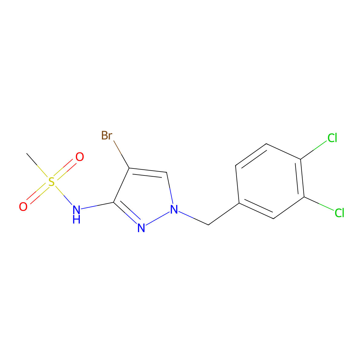 N-[4-bromo-1-[(3,4-dichlorophenyl)methyl]pyrazol-3-yl]methanesulfonamide molecular structure, CAS 1005580-66-4