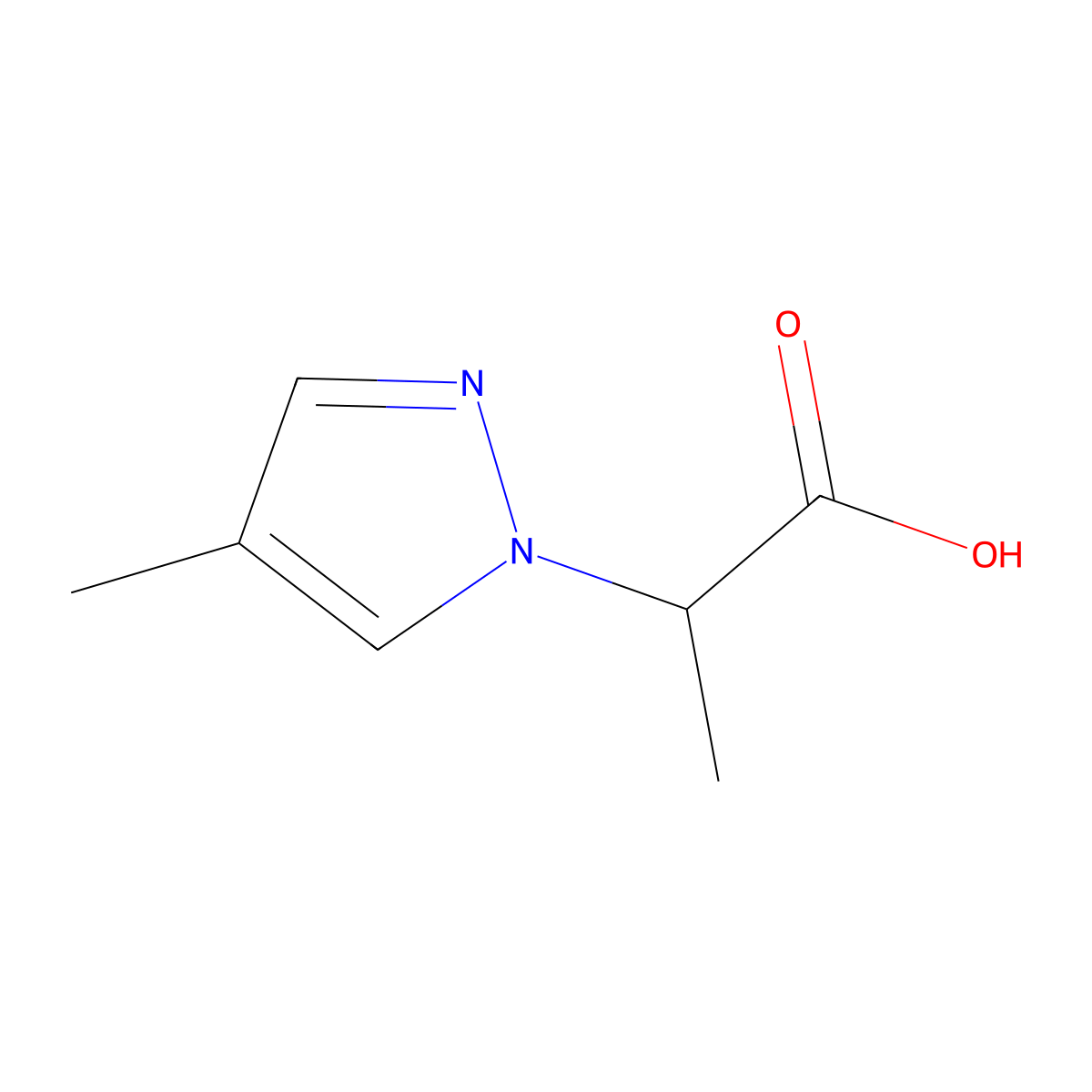 2-(4-Methyl-Pyrazol-1-Yl)-Propionic Acid molecular structure, CAS 1005582-20-6