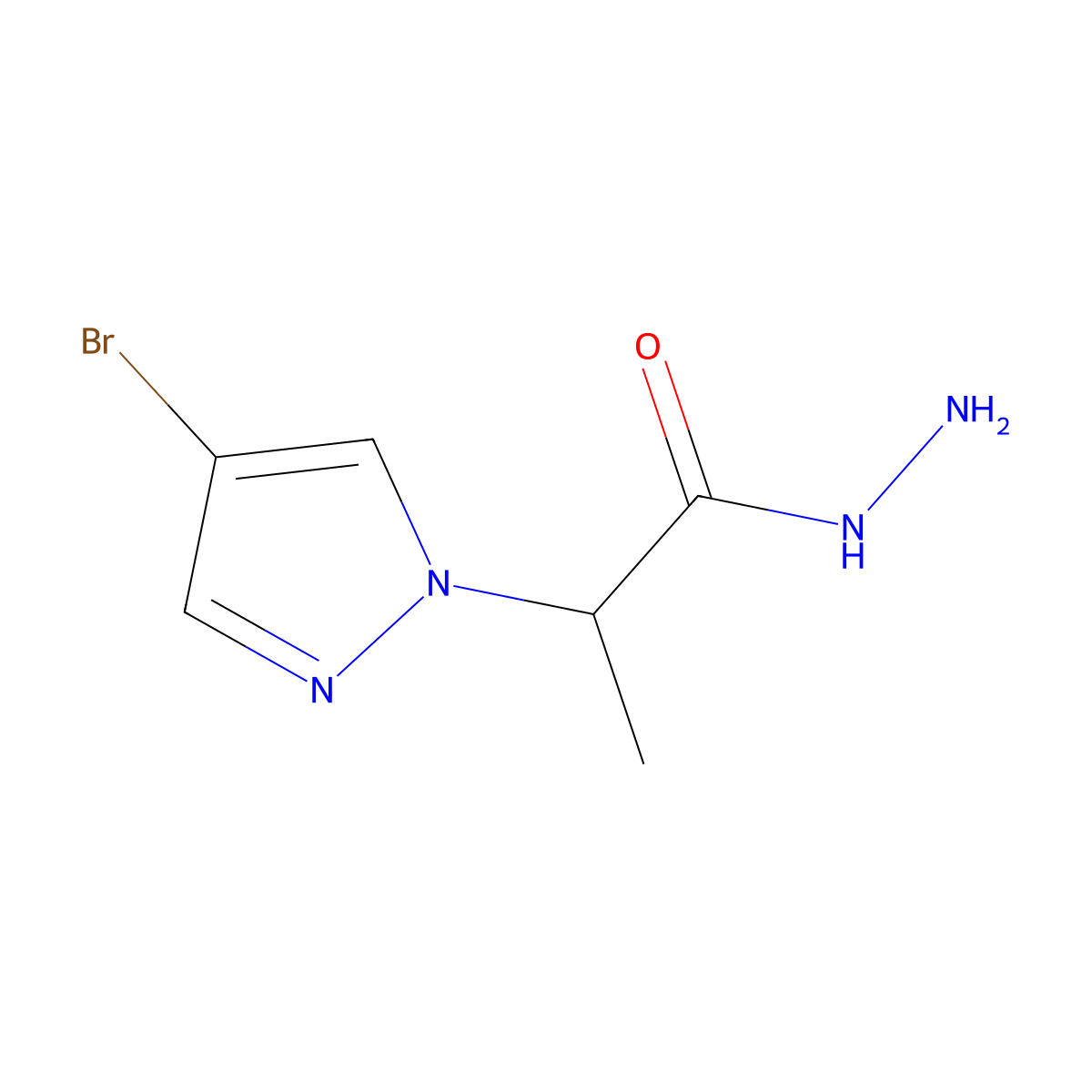 2-(4-bromo-1H-pyrazol-1-yl)propanehydrazide molecular structure, CAS 1005583-36-7