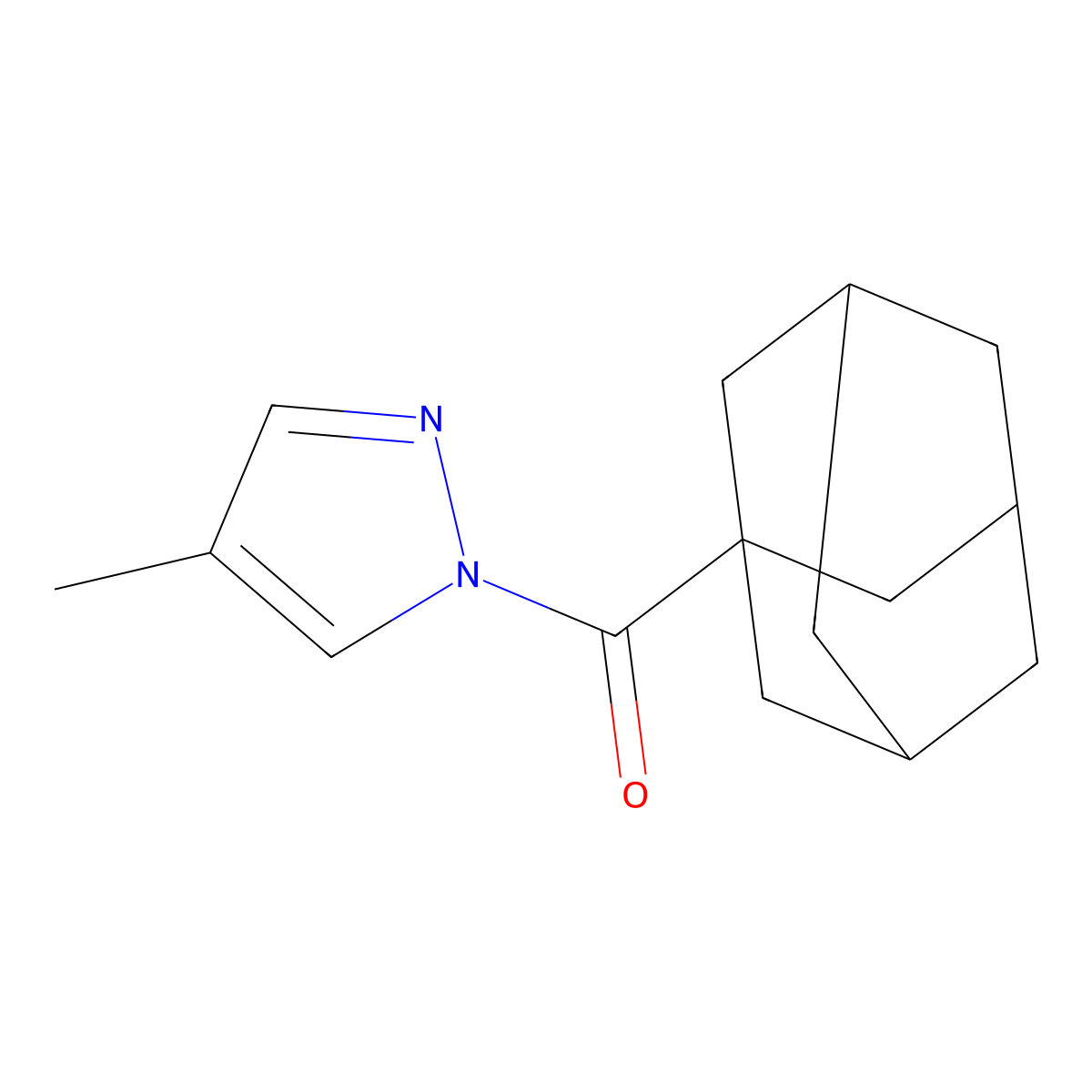 1-Adamantyl-(4-methylpyrazol-1-yl)methanone molecular structure, CAS 1005583-45-8
