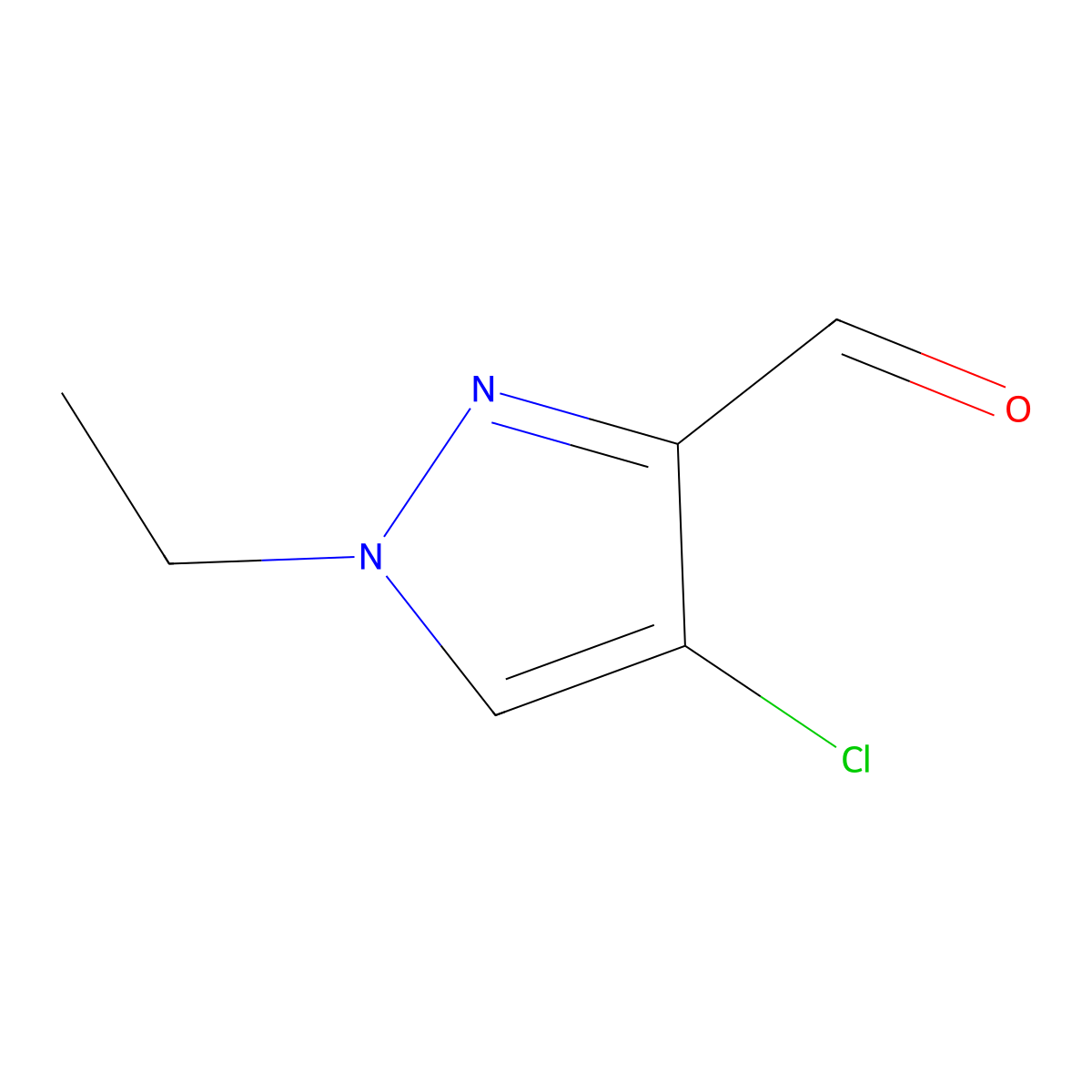 4-chloro-1-ethyl-1H-pyrazole-3-carbaldehyde molecular structure, CAS 1005583-83-4