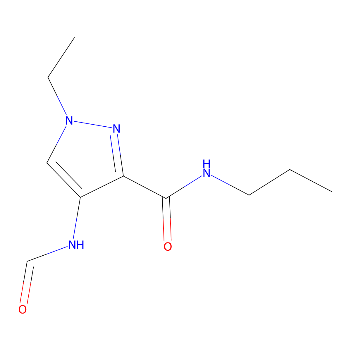 1-ethyl-4-formamido-N-propylpyrazole-3-carboxamide molecular structure, CAS 1005583-98-1
