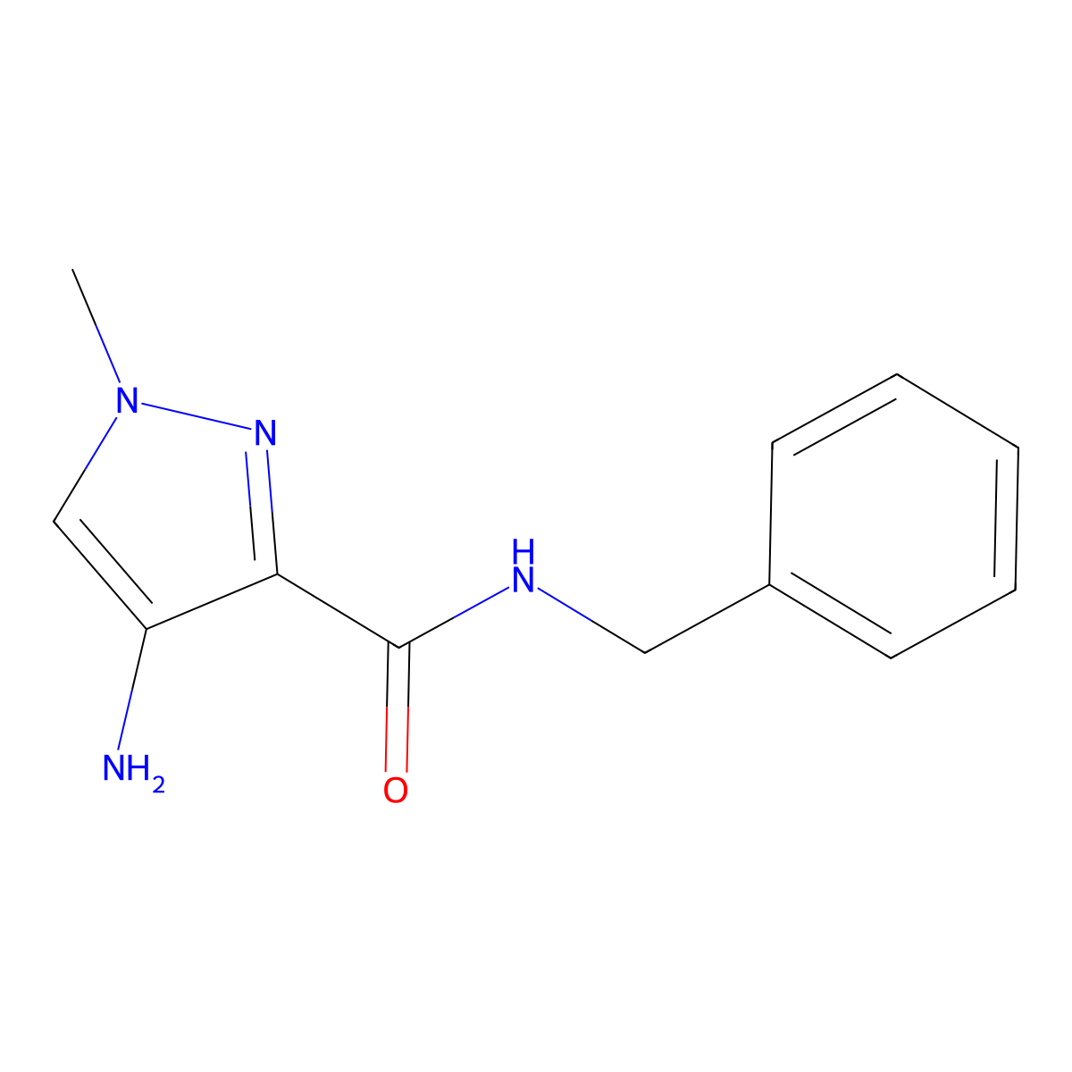 4-amino-N-benzyl-1-methyl-1H-pyrazole-3-carboxamide molecular structure, CAS 1005584-49-5