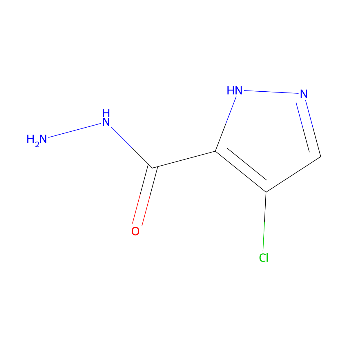 4-chloro-1H-pyrazole-3-carbohydrazide molecular structure, CAS 1005584-54-2