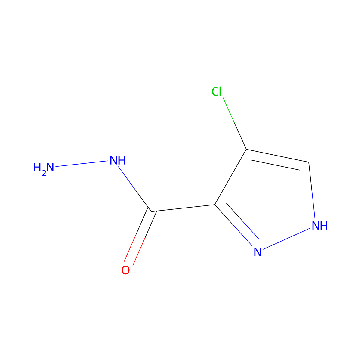 4-chloro-1H-pyrazole-3-carbohydrazide molecular structure, CAS 1005584-54-2