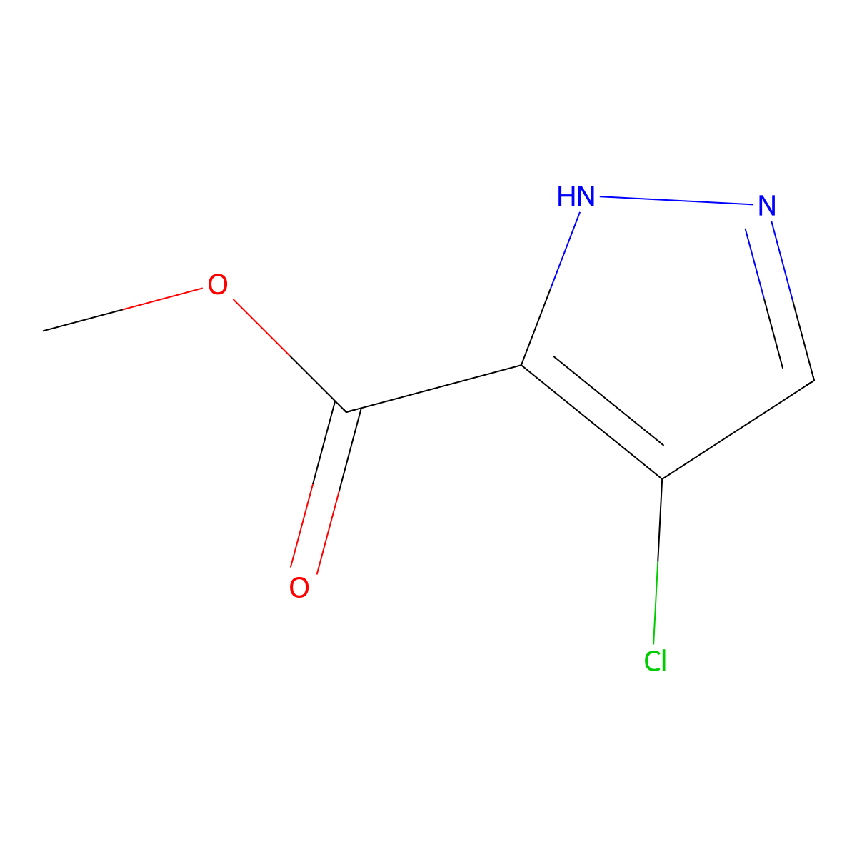 Methyl 4-Chloro-1H-pyrazole-3-carboxylate molecular structure, CAS 1005584-90-6