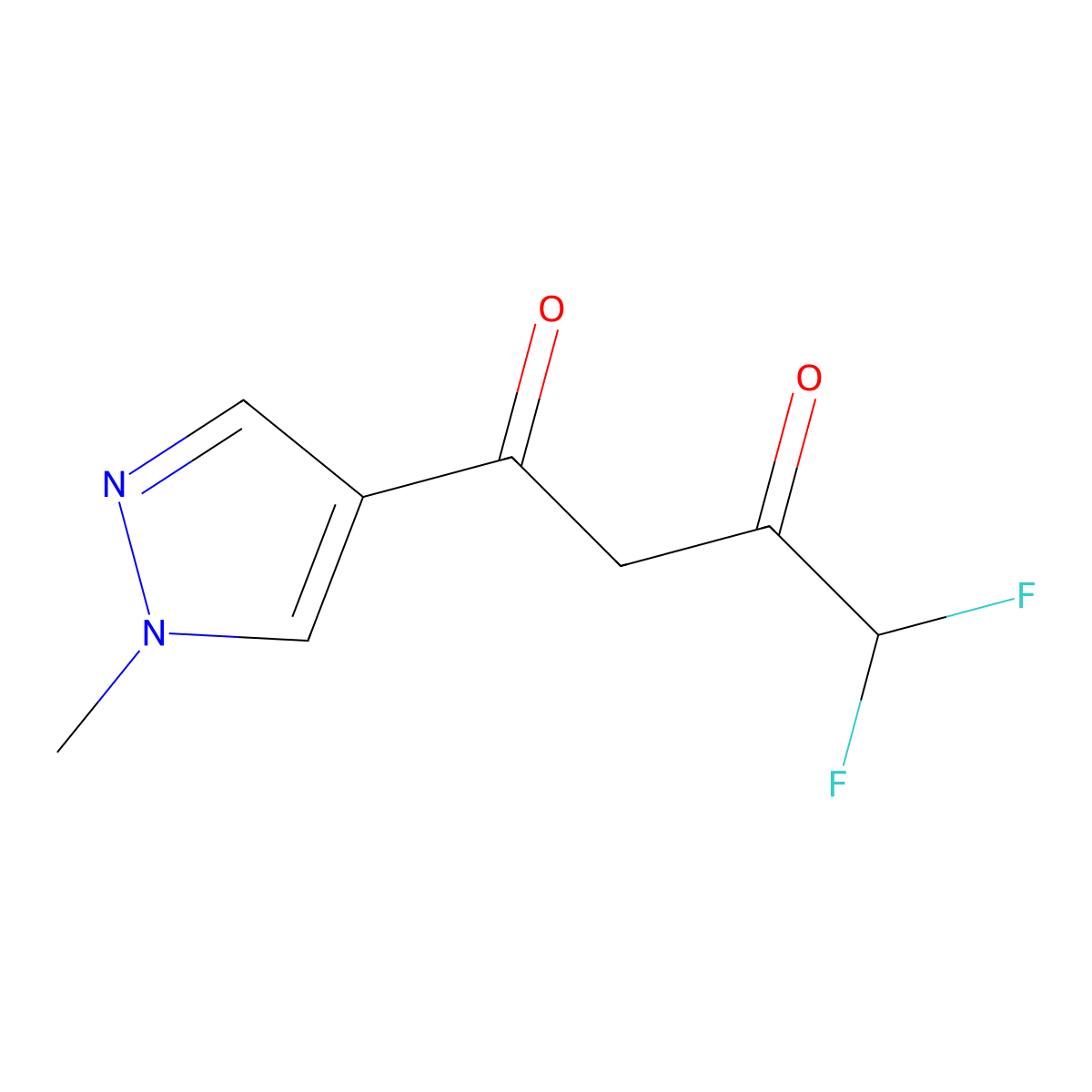 4,4-difluoro-1-(1-methyl-1H-pyrazol-4-yl)butane-1,3-dione molecular structure, CAS 1005585-32-9